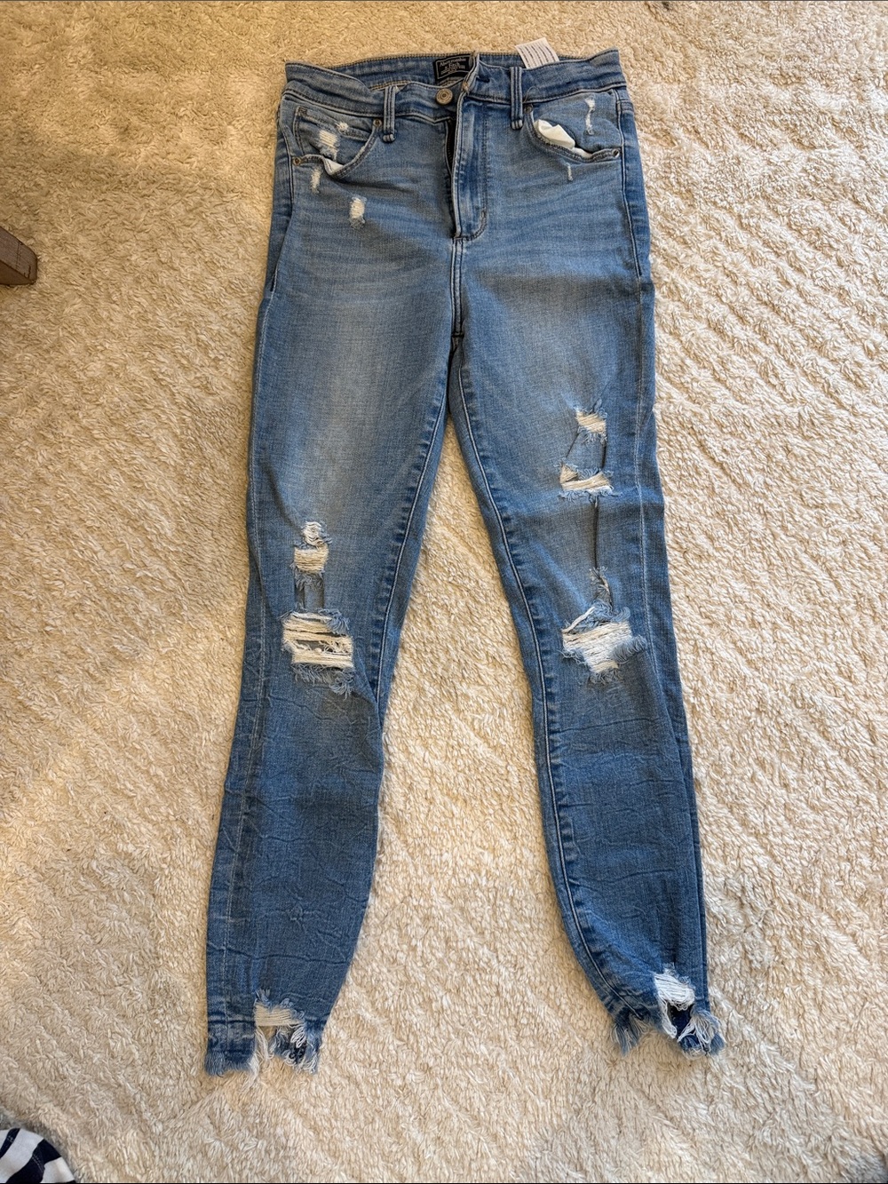 Abercrombie & Fitch Distressed Blue Skinny Jeans